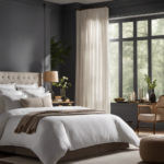 A captivating image showcasing a serene bedroom scene enveloped in a soft haze of mist