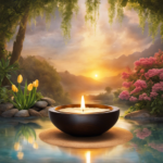 An image featuring a tranquil setting with soft, diffused lighting