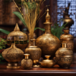An image showcasing the rich history of aromatherapy, with a diverse array of ancient artifacts, such as ancient Egyptian perfume bottles, Indian incense burners, and Chinese herbal remedies, evoking a sense of time and cultural heritage