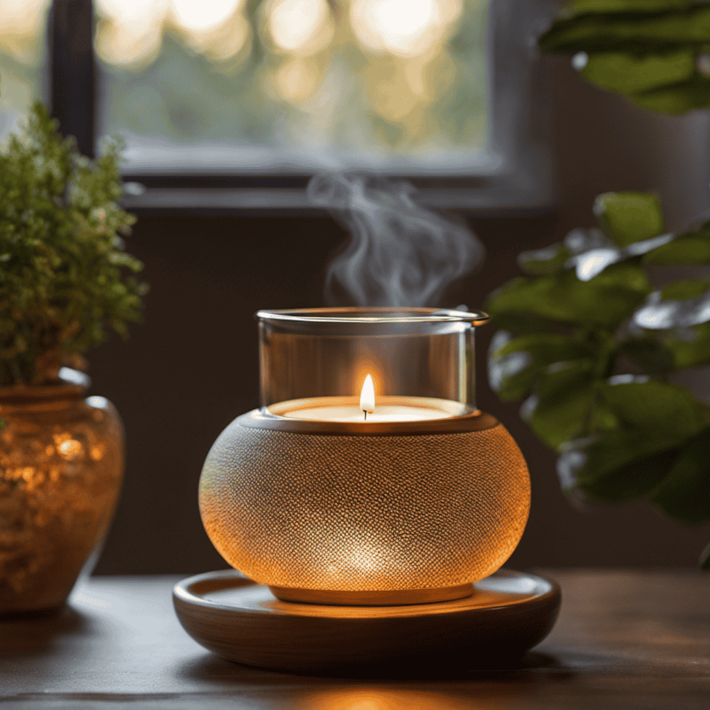 An image capturing the serene ambiance of an oil burner in use