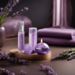 An image showcasing a serene hand gently gliding an aromatherapy roller ball across the temples, while wisps of delicate lavender-scented mist softly spiral upwards, enveloping the user in a tranquil ambiance