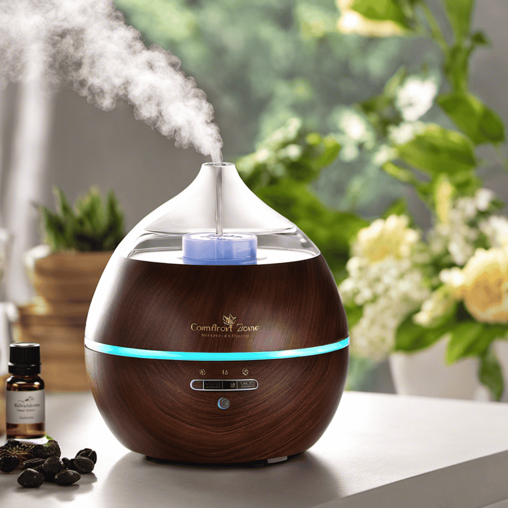 An image showcasing the Comfort Zone Portable Ultrasonic Humidifier with Aromatherapy being filled