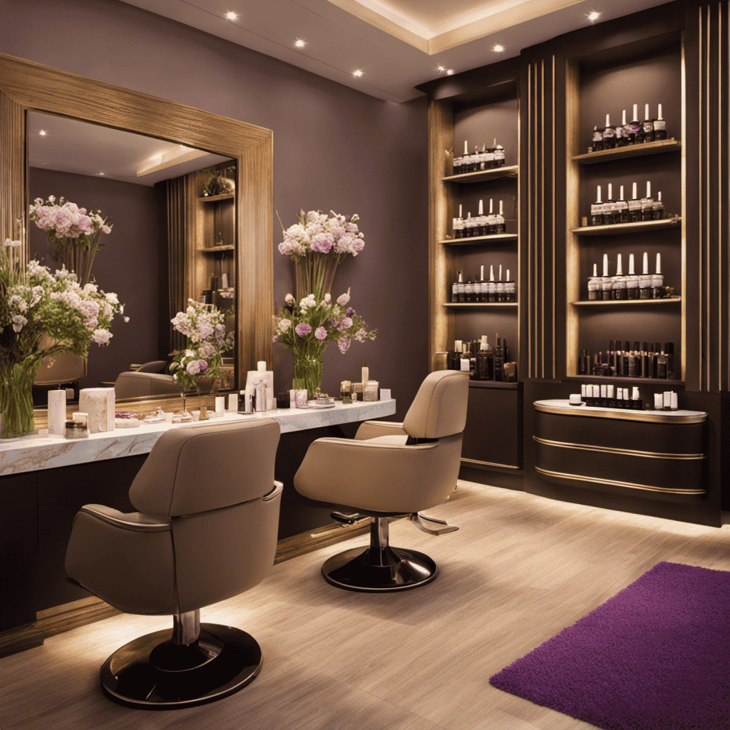 An image capturing the serene ambiance of a manicuring service infused with aromatherapy