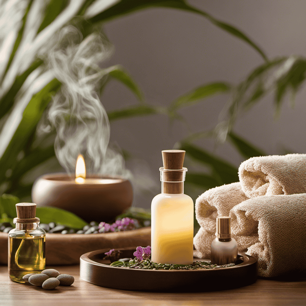An image showcasing a serene spa setting with soft, diffused lighting