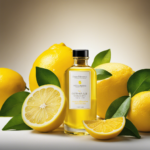 An image featuring a vibrant yellow lemon sliced in half, releasing refreshing droplets of citrus oil