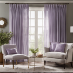 An image showcasing a serene living room with soft, diffused light filtering through sheer curtains