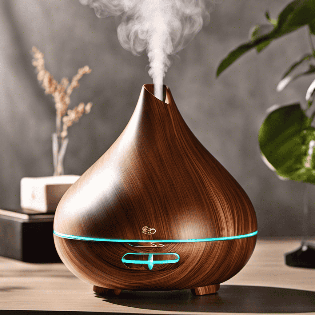 An image showcasing the ultrasonic aromatherapy essential oil diffuser - a sleek 100ml cool mist humidifier