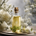 An image capturing the ethereal moment when fragrant essential oils gracefully intertwine, enveloping a serene space in a haze of delicate, swirling wisps