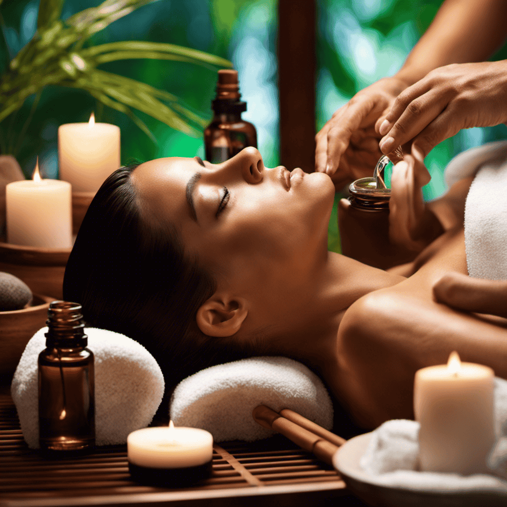 An image of a serene spa setting with soft, diffused lighting
