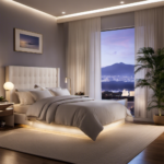 An image showcasing a serene bedroom scene with soft, diffused lighting