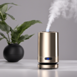 An image showcasing a sleek, compact 2nd generation mini aromatherapy humidifier designed specifically for cars