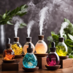 An image showcasing various aromatherapy diffusers in a well-lit room