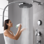 An image showcasing a step-by-step installation process of a premium shower filter system