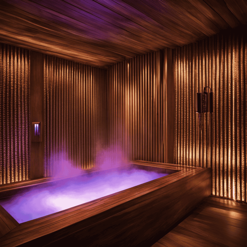 An image showcasing a steam room filled with fragrant mist