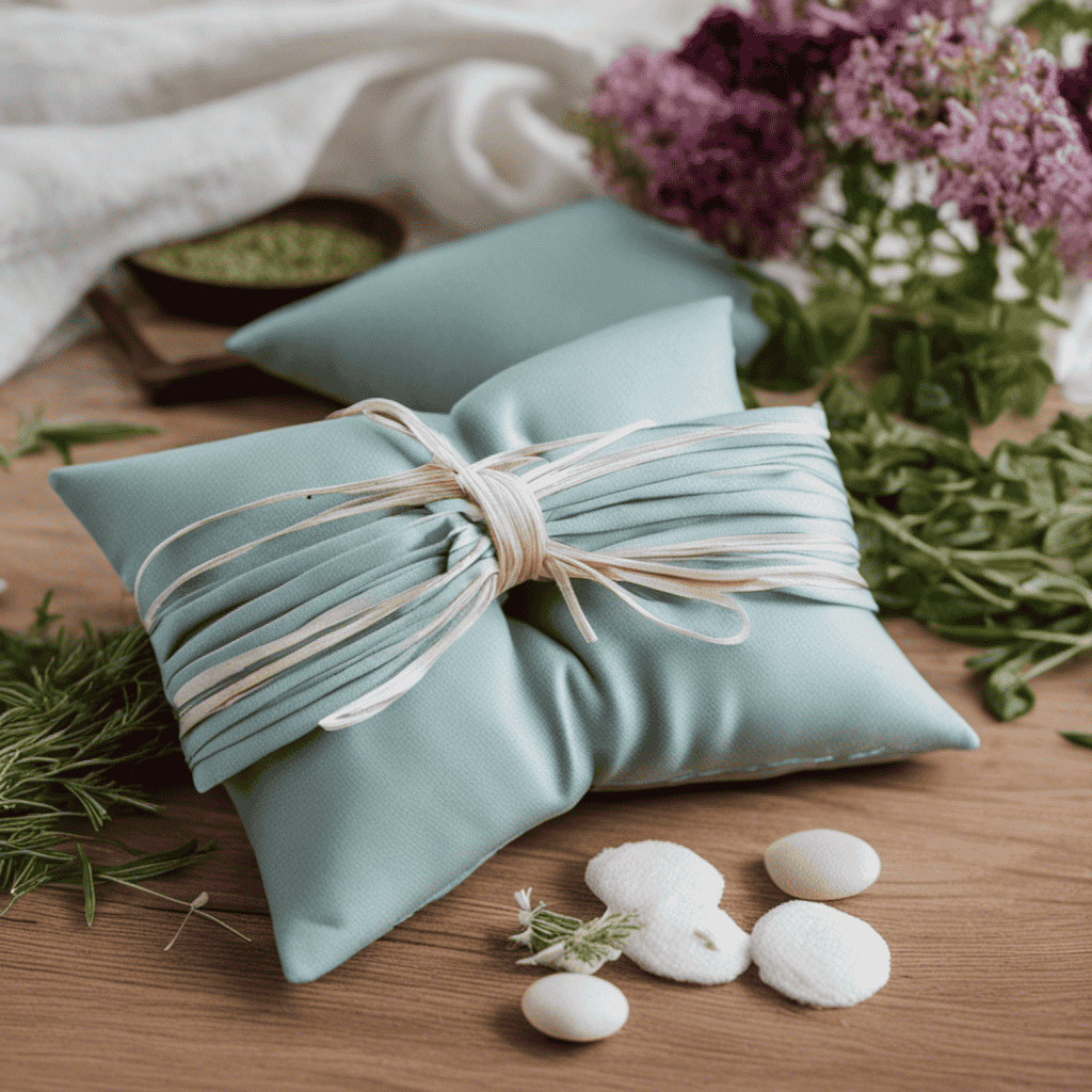 An image showcasing the step-by-step process of crafting an aromatherapy eye pillow