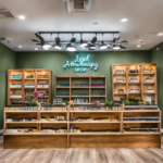 An image that showcases a bright, welcoming storefront with a sign displaying "Legal Aromatherapy Shop