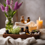 An image showcasing a serene spa setting with soft, diffused lighting