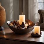 An image capturing the serene ambiance of a cozy room, illuminated by soft candlelight