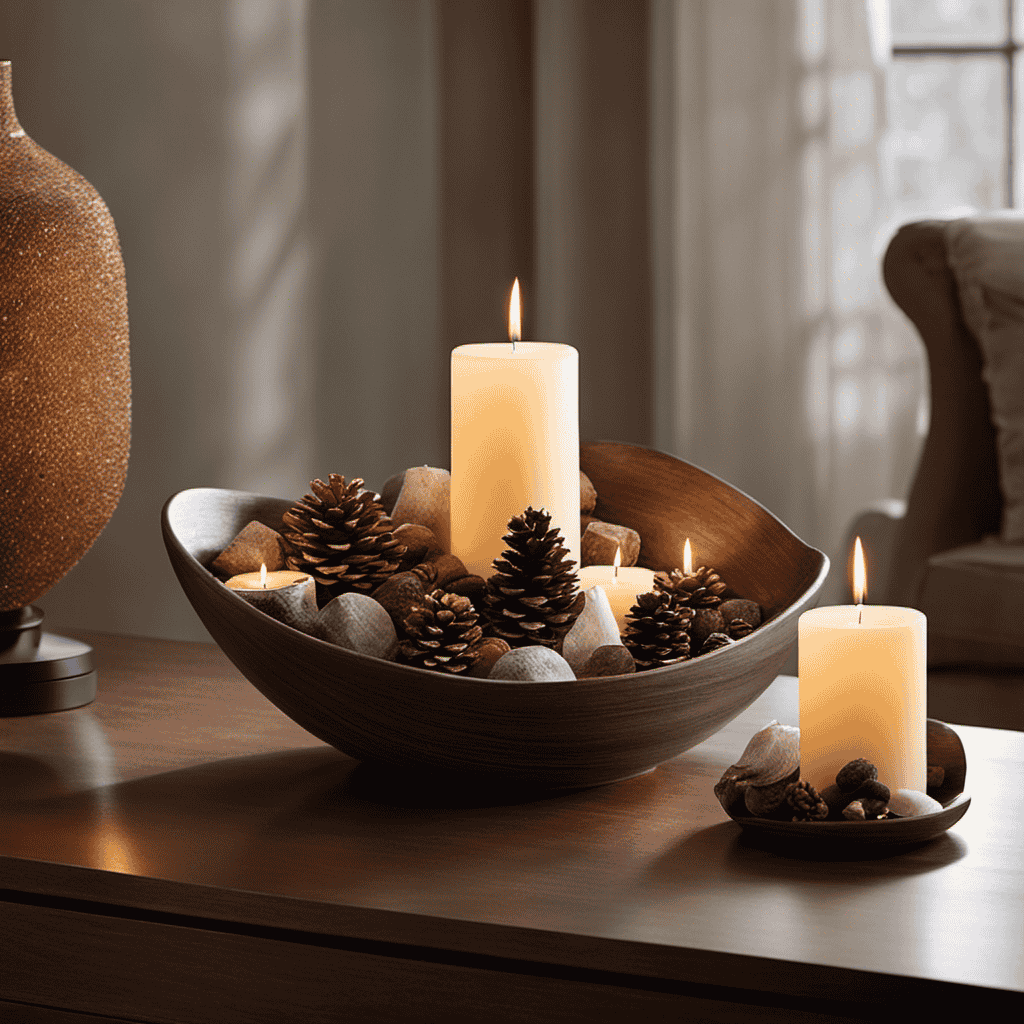 An image capturing the serene ambiance of a cozy room, illuminated by soft candlelight