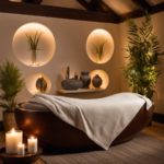 An image showcasing a serene setting with a client nestled in an aromatherapy cocoon, enveloped in a soothing warmth