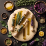 An image showcasing the process of making a massage stick infused with aromatic oils