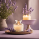 An image showcasing a serene, sunlit room with a diffuser emitting gentle wisps of lavender and chamomile aromatherapy oils