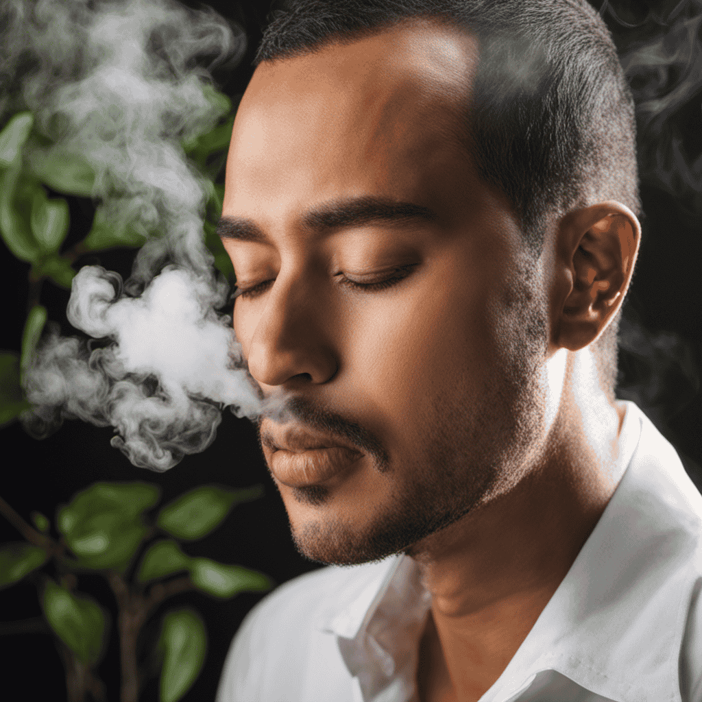 An image showcasing a person inhaling steam infused with eucalyptus oil, relieving their sinus infection