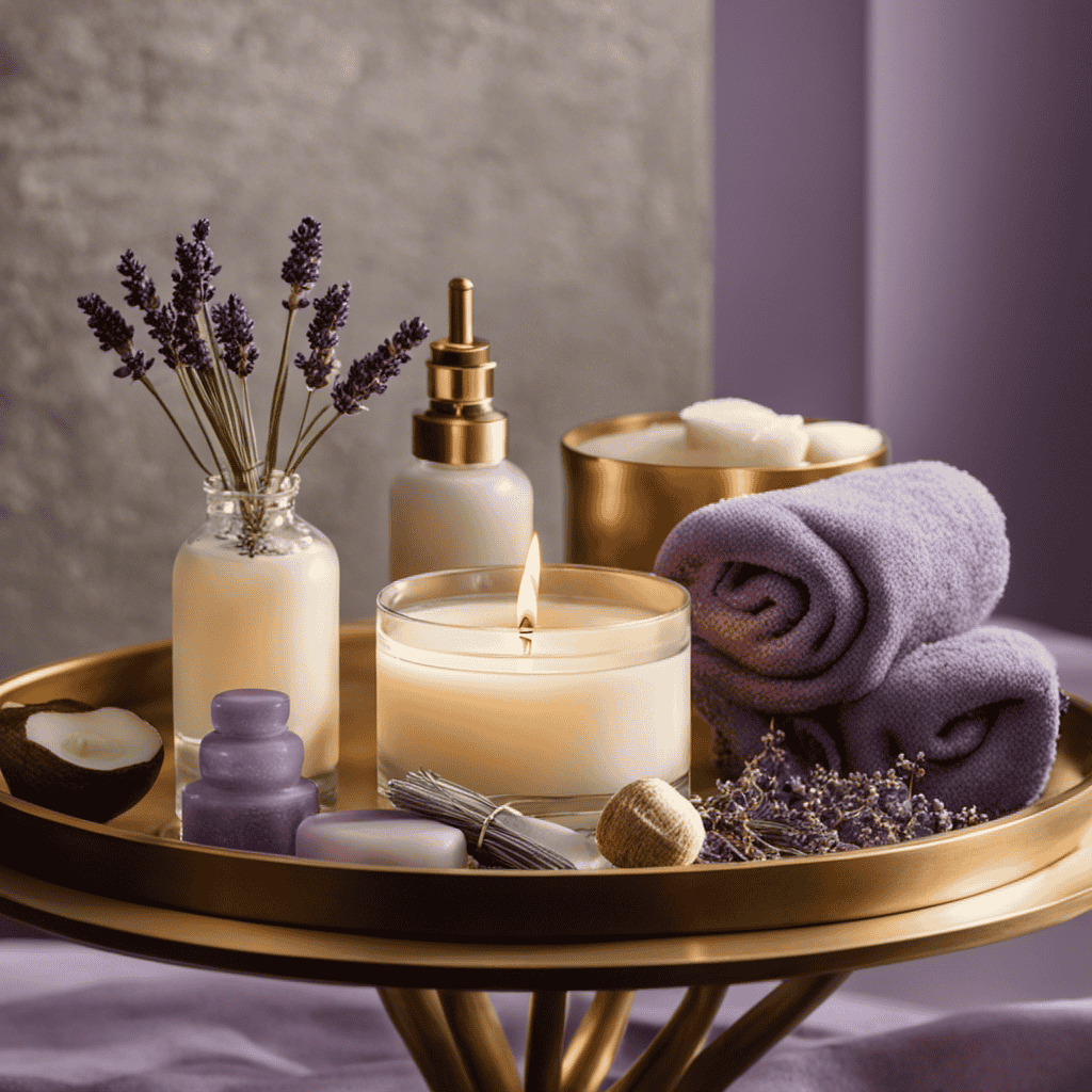 An image showcasing a serene spa-like setting with soft, diffused lighting