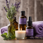 An image showcasing a serene spa setting with a diffuser releasing a delicate mist of essential oils