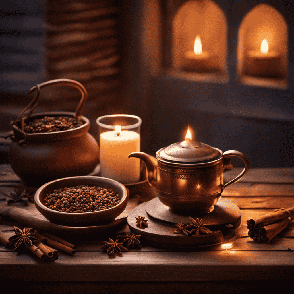 An image showcasing a serene scene of a cozy, candlelit room