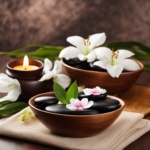 An image capturing the serene ambiance of an aromatherapy foot massage