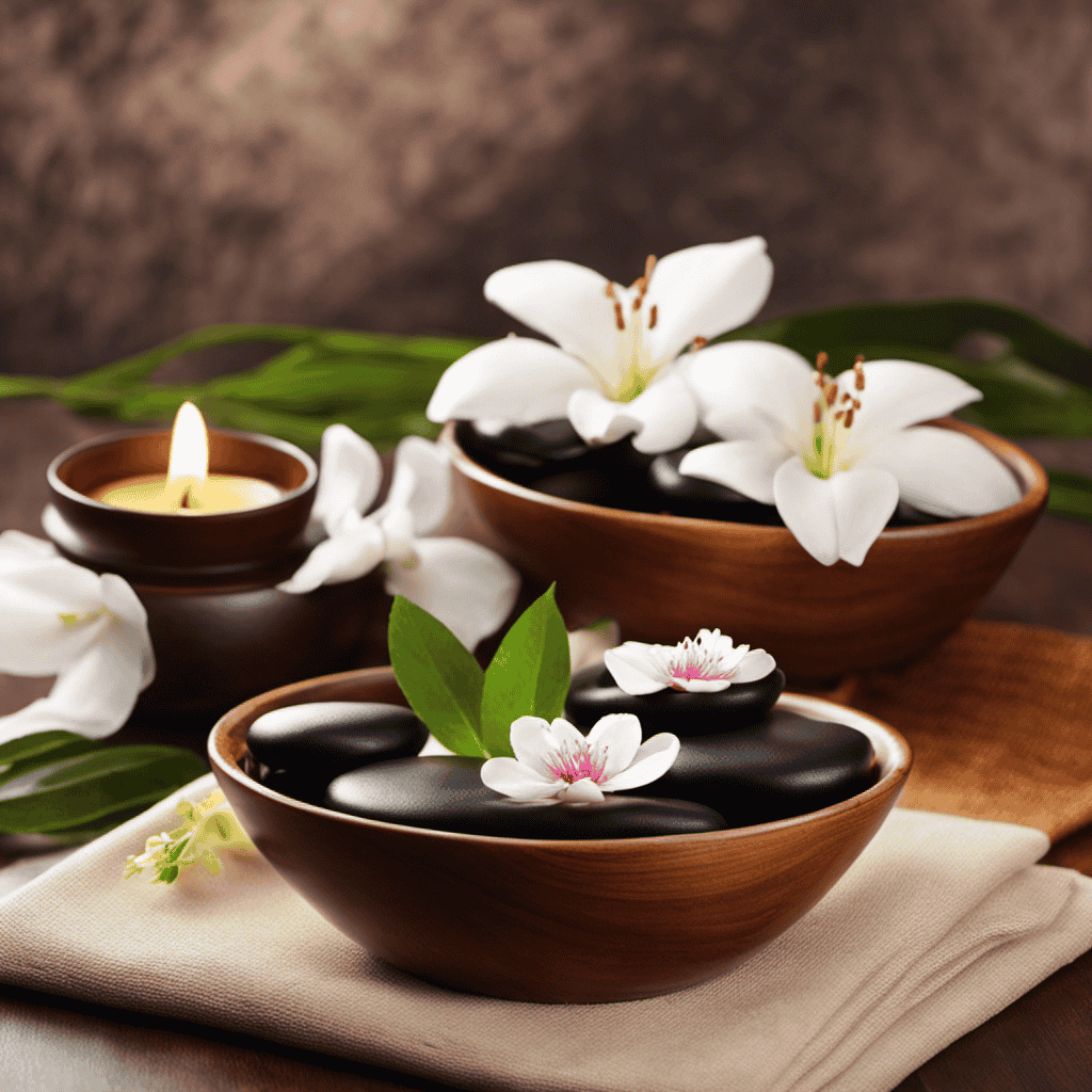 An image capturing the serene ambiance of an aromatherapy foot massage