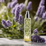 An image showcasing a delicate vaporizer releasing aromatic plumes of lavender-scented mist, intertwining with vibrant swirls of eucalyptus, peppermint, and chamomile