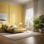An image showcasing a serene, sunlit room with a diffuser emitting a soft, yellow-hued mist infused with the invigorating scent of lemon, enveloping the space in a refreshing and uplifting ambiance
