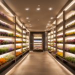 An image showcasing a serene, well-lit store aisle, adorned with an array of aromatherapy diffusers