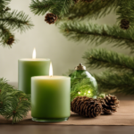 An image showcasing the tranquility of pine tree aromatherapy: A softly lit room enveloped in a soothing green hue, adorned with elegant pine branches, as wisps of aromatic mist delicately dance through the air