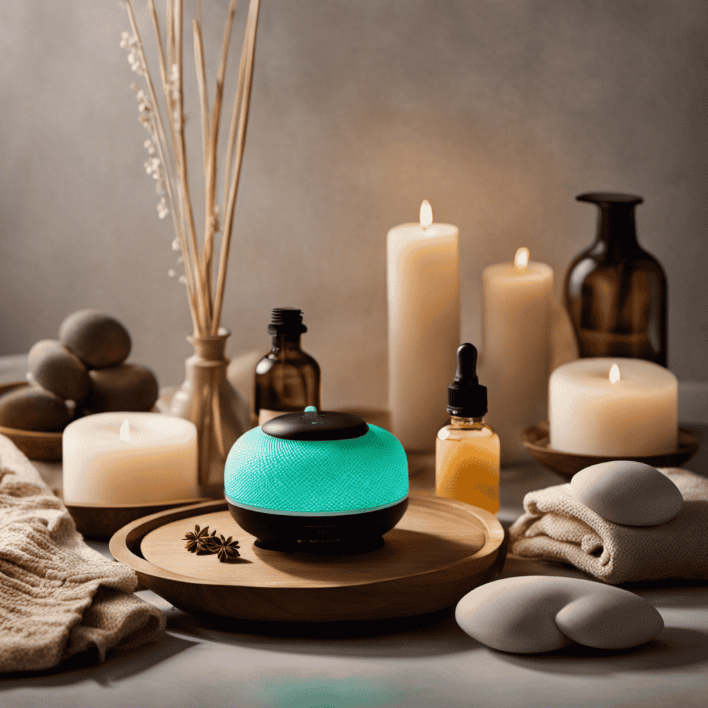 An image showcasing a serene spa setting with a crossed-out essential oil diffuser, emphasizing the contraindications of aromatherapy