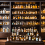An image showcasing a serene display of a local boutique's shelves adorned with an array of exquisite aromatherapy diffusers