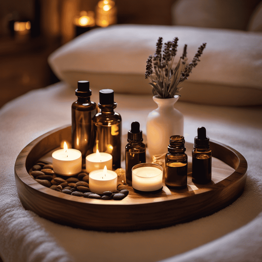 An image showcasing a serene spa setting with soft, warm lighting