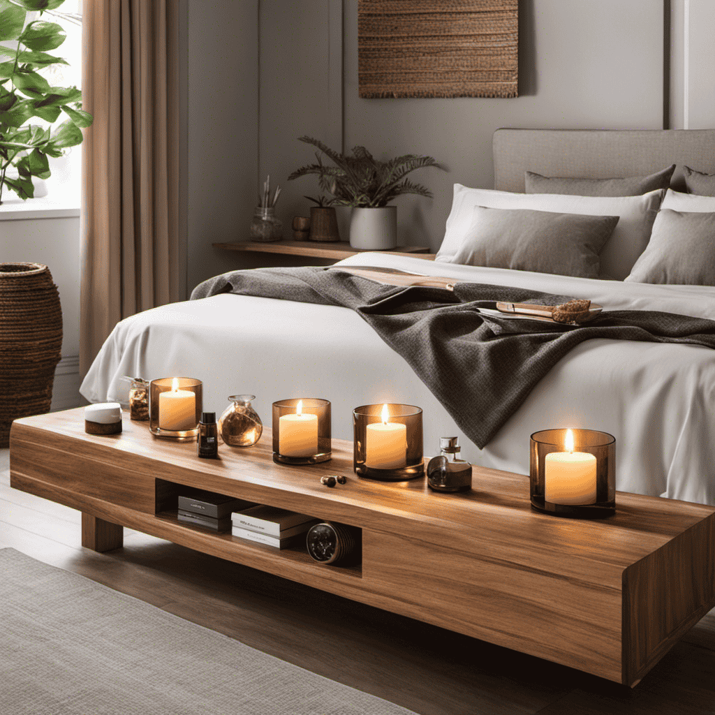 An image showcasing a serene bedroom scene with soft, natural lighting