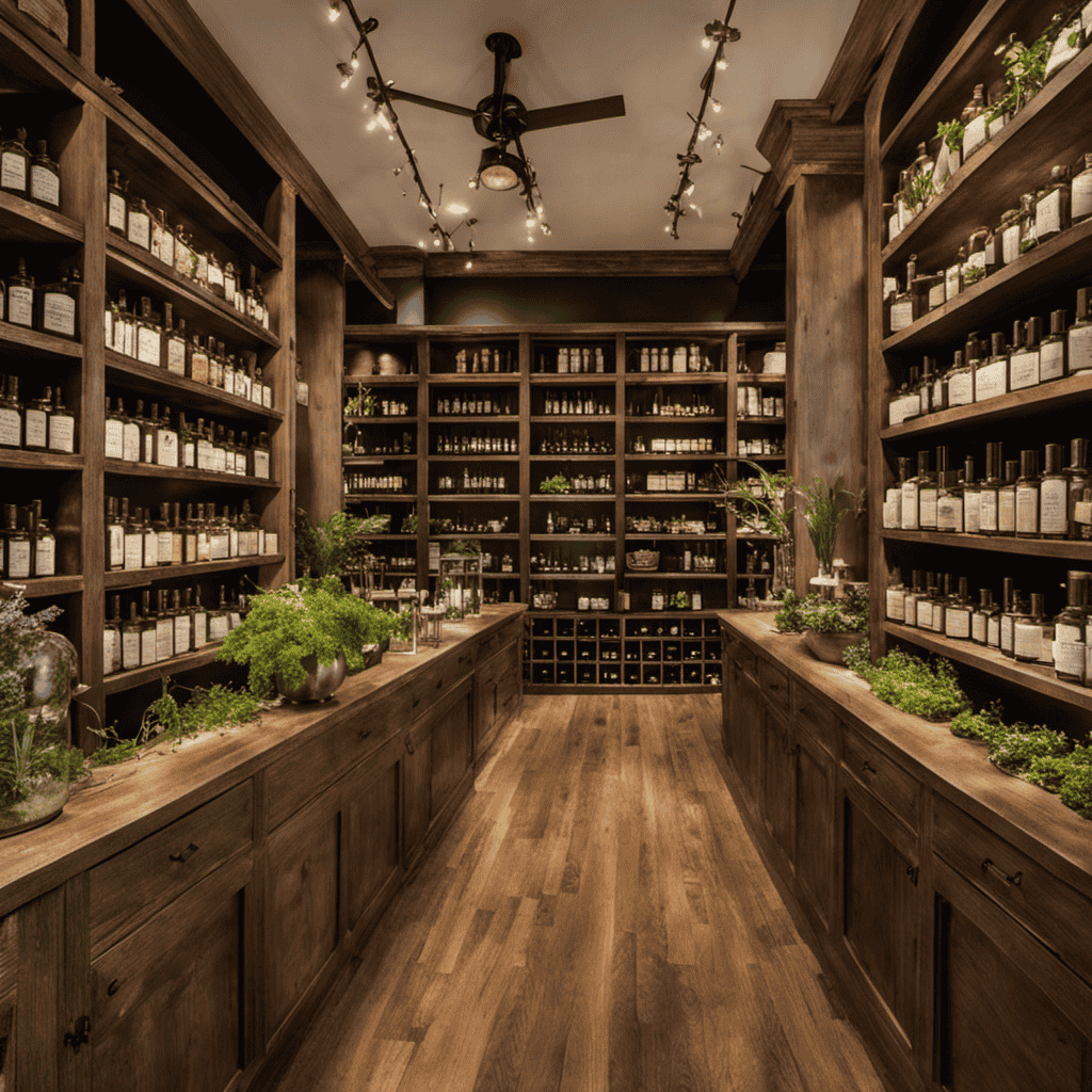 An image showcasing a serene, rustic apothecary nestled in Northbrook, IL