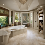 An image showcasing a serene bathroom setting with a Vantage walk-in tub as the focal point