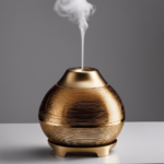An image depicting an aromatherapy diffuser with a pool of scented liquid forming underneath it