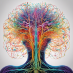 An image of a person inhaling the fragrant vapors of essential oils, their nervous system highlighted with vibrant, intertwining lines, illustrating the profound connection between aromatherapy and the intricate network of nerves within the body