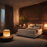 An image showcasing a cozy bedroom with soft, warm lighting