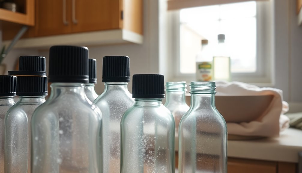 clean essential oil bottles