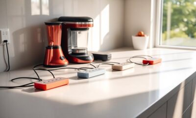 organized kitchen power strips