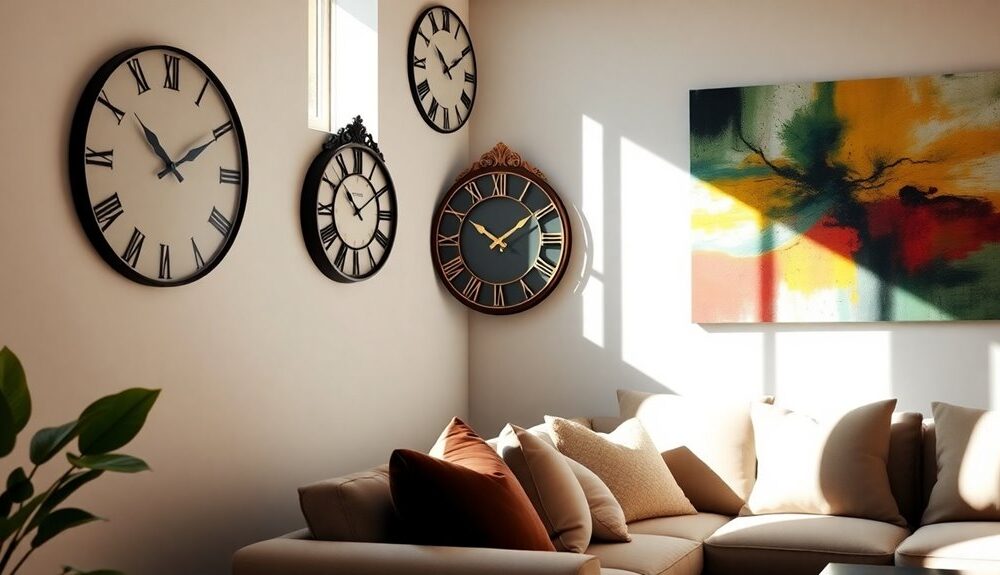 stylish living room clocks