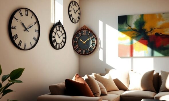 stylish living room clocks