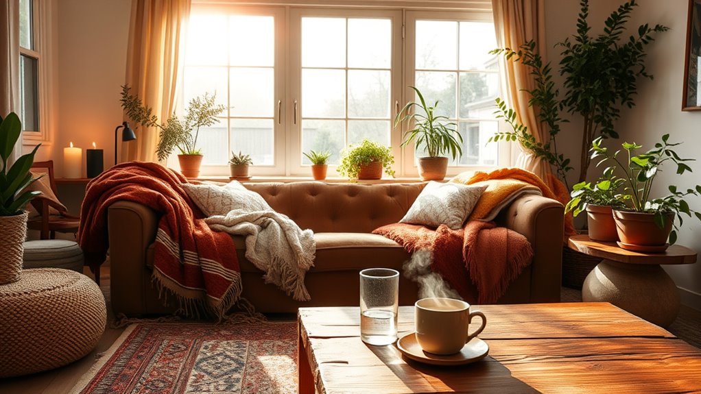 cozy atmosphere through layering